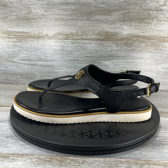 Michael Kors Women's Cambodia Leather T Strap Thong Sandals Size 8.5 - Picture 1 of 8